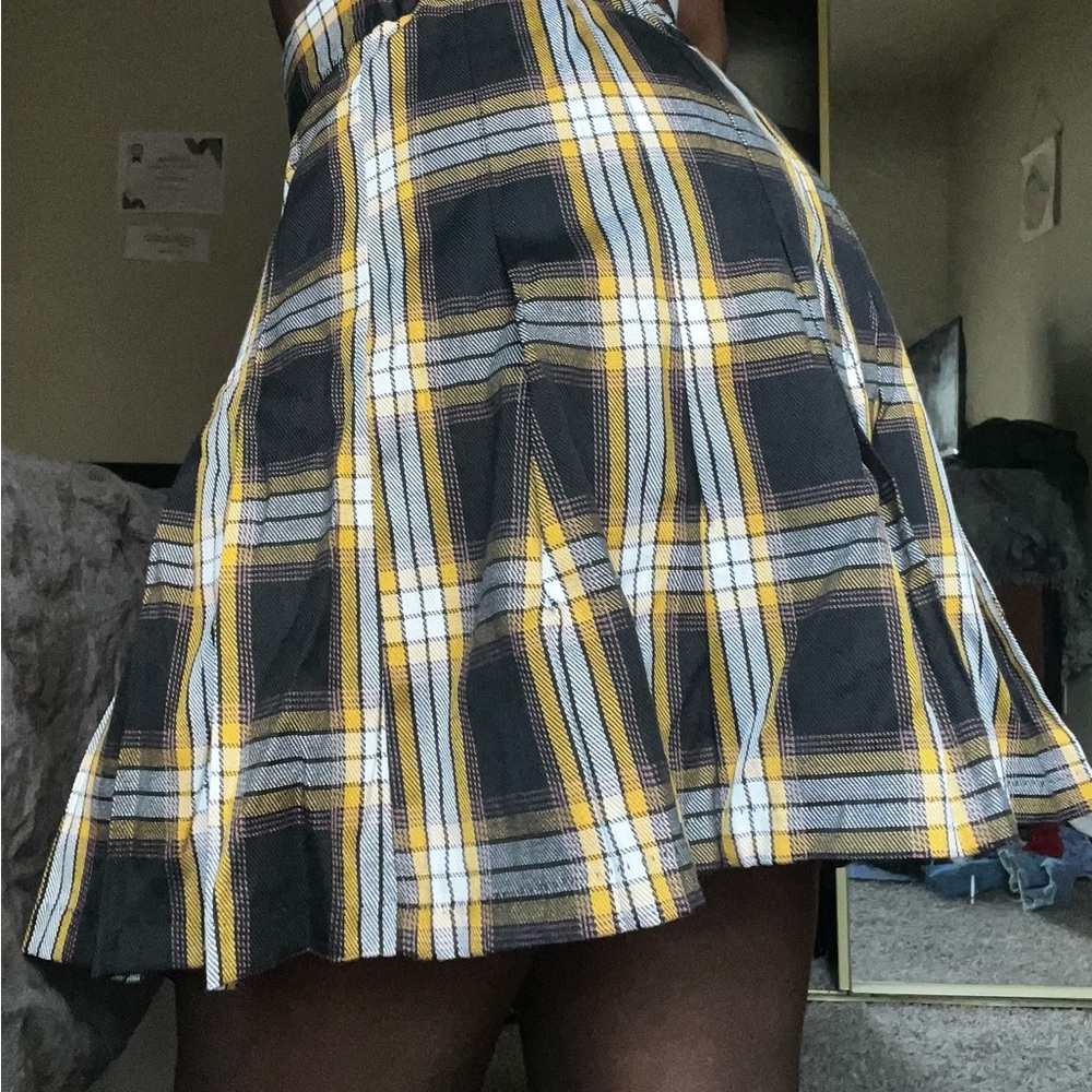 Ardene Blue and White Mini Skater Skirt